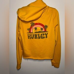 Hurley Yellow Cropped Hoodie